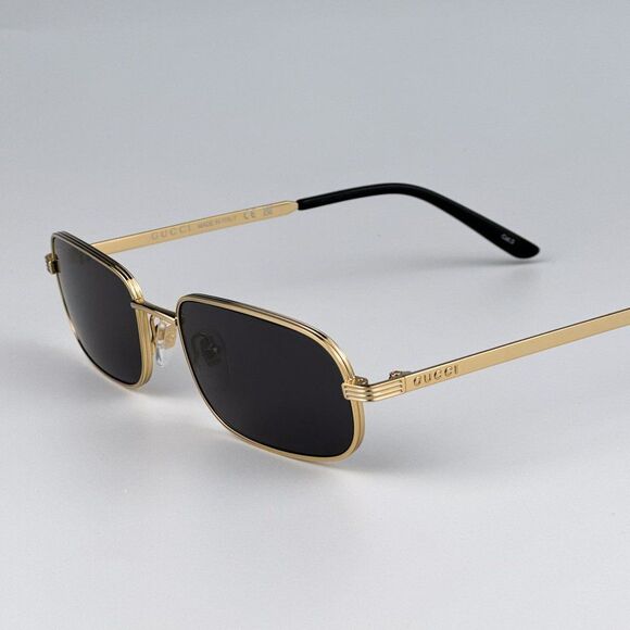 NEW Gucci GG1457S 001 Gold Grey Rectangle Metal Unisex Sunglasses GG 1457S main image 8